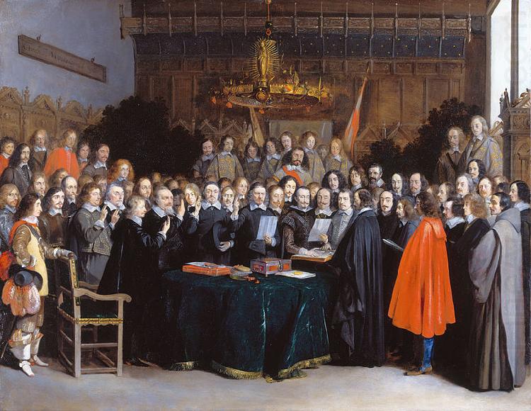 Gerard ter Borch the Younger The Ratification of the Treaty of Munster, 15 May 1648 china oil painting image